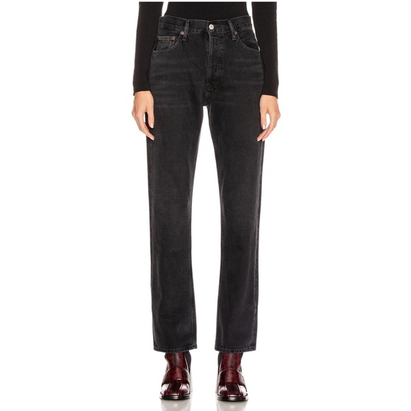 Agolde Denim - Agolde Lana Mid Rise Straight Jeans Hayward Black